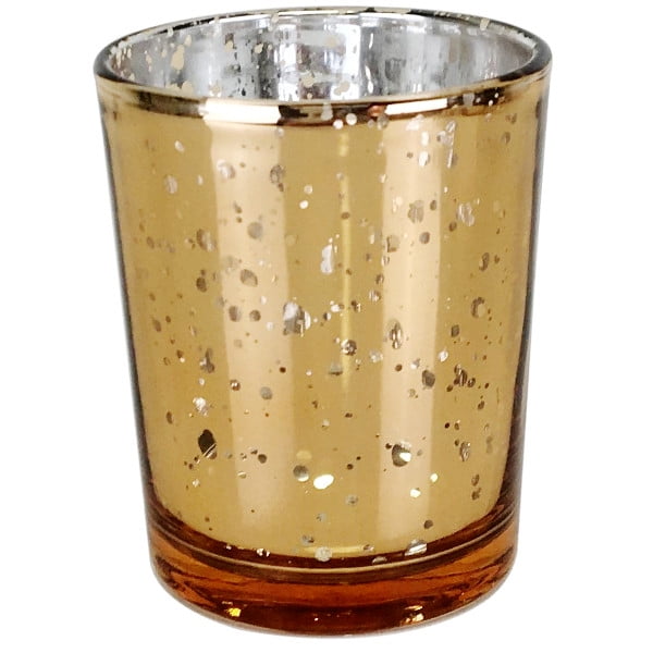 Just Artifacts Speckled Amber Mercury Votive Candle Holder (1pcs, 2.75