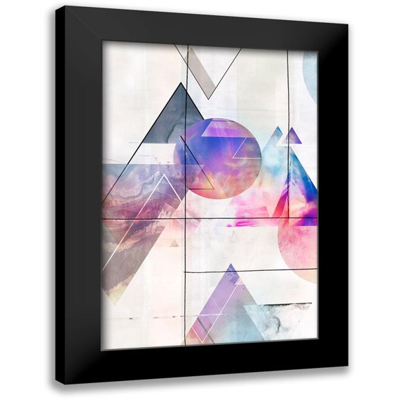 Isabelle Z 11x14 Black Modern Framed Museum Art Print Titled - Kaleidescope Shapes I
