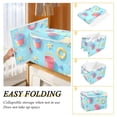 thumbnail image 2 of Yayeee Collapsible Cube Storage Bin with Lid Fabric Closet Decorative Basket with Handles, Pink Beach Toys Pattern, 2 of 7