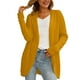 thumbnail image 1 of Gibobby Suéter mujer Cárdigan de Punto de Cable Elegante con Bolsillos Suéter de Manga Larga Abierto para Mujer(Amarillo,XG), 1 of 5