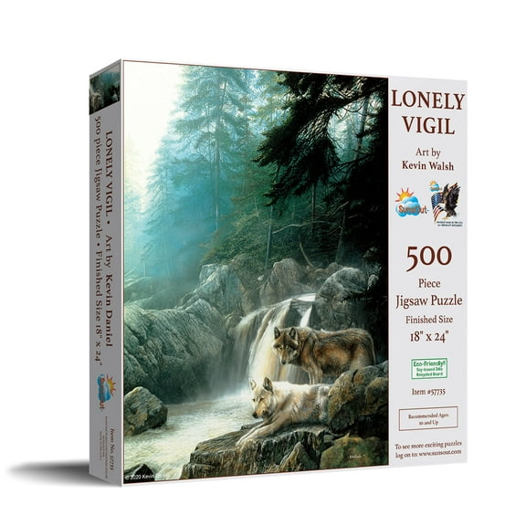 SUNSOUT INC - Lonely Vigil - 500 pc Jigsaw Puzzle by Artist: Kevin Daniel - Finished Size 18" x 24" - MPN# 57735