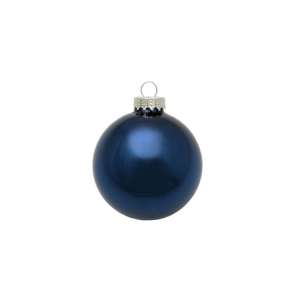 28ct Shiny Midnight Blue Glass Ball Christmas Ornaments 2" (50mm)