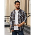 thumbnail image 3 of Alimens & Gentle Mens Flannel Shirts Casual Button Down Long Sleeve Plaid Shirts With Pocket Regular Fit Cloth For Winter, 3 of 8