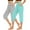 Mint Green, variant on 2PC Women's Athletic Capris Pants With Pockets and Elastic Waist Casual Solid Color Cropped