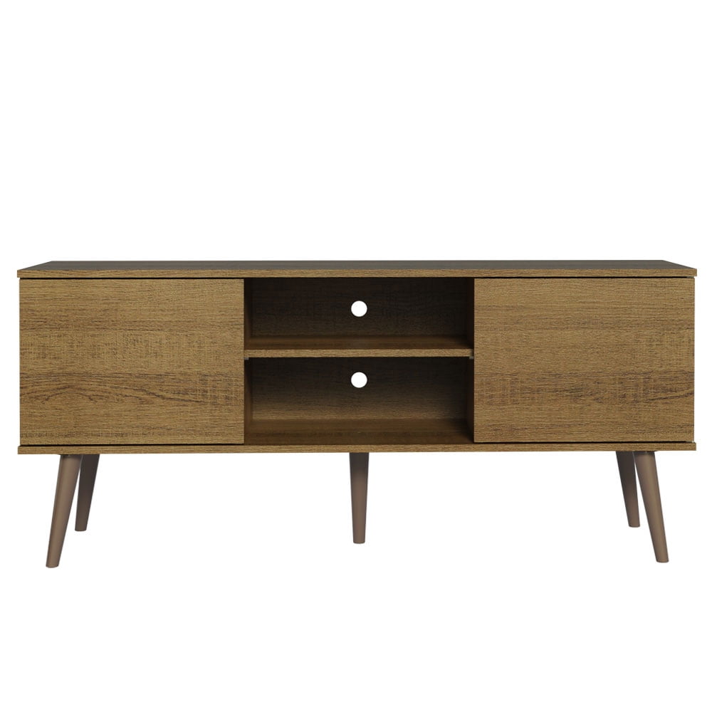 Madesa TV Stand Console with 2 Doors and 2 Shelves with Cable Management for 50, 55 Inch Media Storage Media Console Office Entertainment Center Wooden Television Cabinet - Rustic