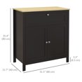 thumbnail image 3 of HOMCOM Armoire de Rangement Buffet Bahut avec Doubles Portes Noir, 3 of 10