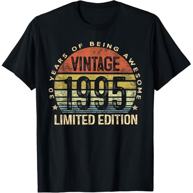 Vintage 1995 Limited Edition 30-Year-Old Gifts 30th Men's Birthday T-Camiseta