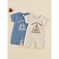 thumbnail image 3 of BemeyourBBs Preemie Baby Boys Summer Clothes Baby Boy Newborn Hospital Going Home Outfit Waffled Romper I'm New Here Letter Embroidery Short Sleeve Jumpsuit Playsuit Shorts, 3 of 9