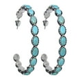 thumbnail image 2 of Awdenio Vintage Western Turquoise Large Circle C Shape Turquoise Hoop Earrings, 2 of 5