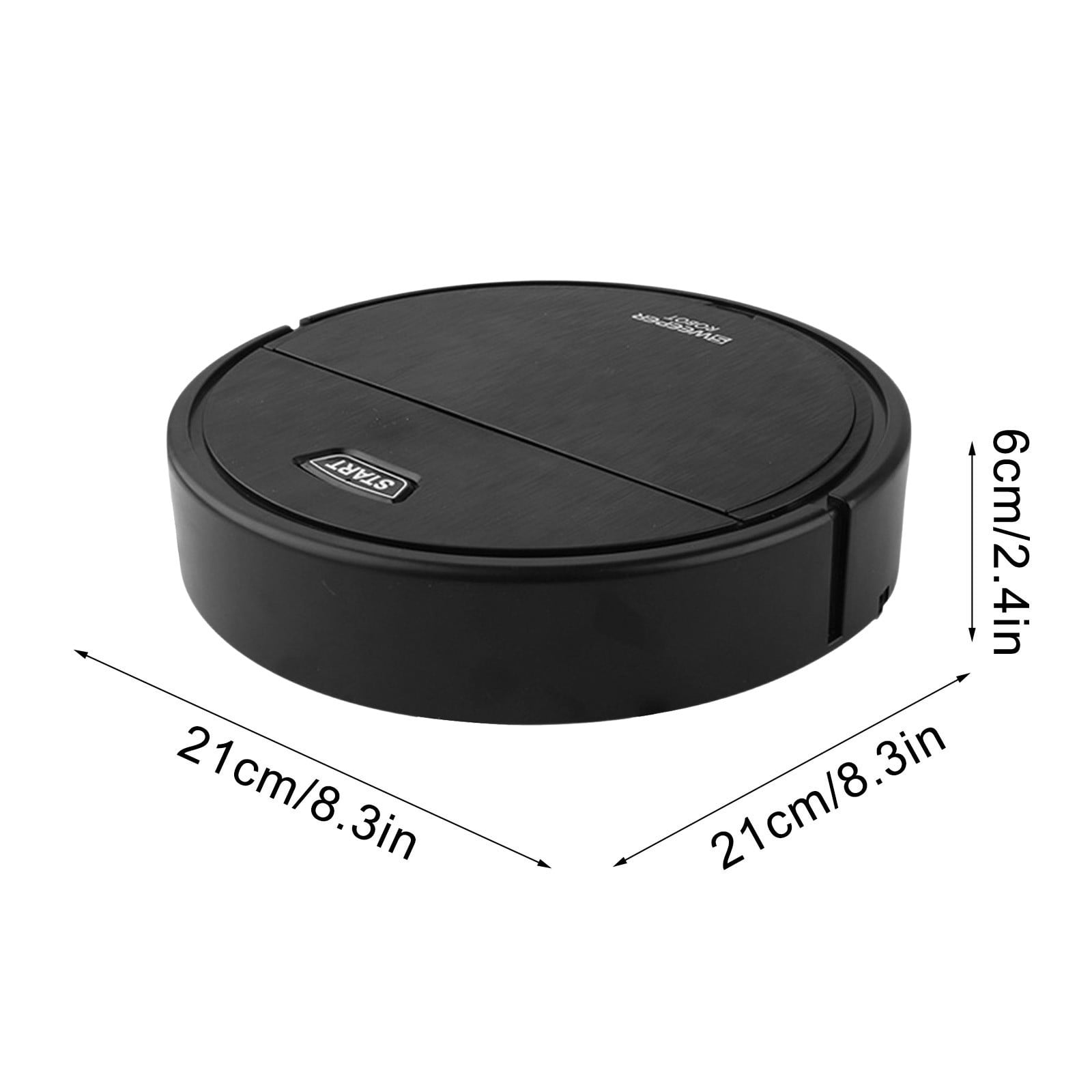 Robot Vacuum Cleaner, Rechargeable 2-in-1 Vacuum Cleaner, Powerful Upward Suction, One Click Start, Working Time of 90 Minutes, Suitable for Marble,Plank,Ceramic Tile(Black)