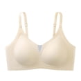 thumbnail image 2 of Fatuov Wireless Bralette for Women Breathable Fabric Full Coverage Push Up Bra Solid Color Everyday Bra 44B, 2 of 5
