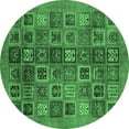 thumbnail image 1 of Ahgly Company Indoor Round Abstract Emerald Green Modern Area Rugs, 3' Round, 1 of 4