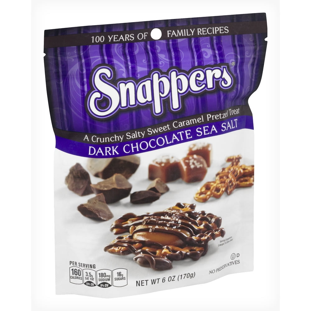 Snappers Dark Chocolate Sea Salt Pretzel Treat, 6 Oz.