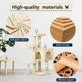 thumbnail image 4 of BestPet 36 inch Tall Cat Tower with Cat Scratching Post,with Cat Hammock & Funny Toy,Beige, 4 of 7