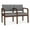 Adler-Castillo Gray, variant on Lenox Wood Reception 2-Seat Tandem Seating / Walnut Wood / Gray / Gray