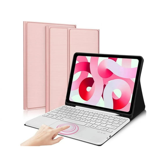 BONAEVER Keyboard Case for iPad Mini 5 4 3 2 1 - Touchpad Detachable Keyboard with Pencil Holder - Slim Leather Folio Smart Cover for iPad Mini 5th 2019 - iPad Mini 4 - Mini 3 - Mini 2 & 1