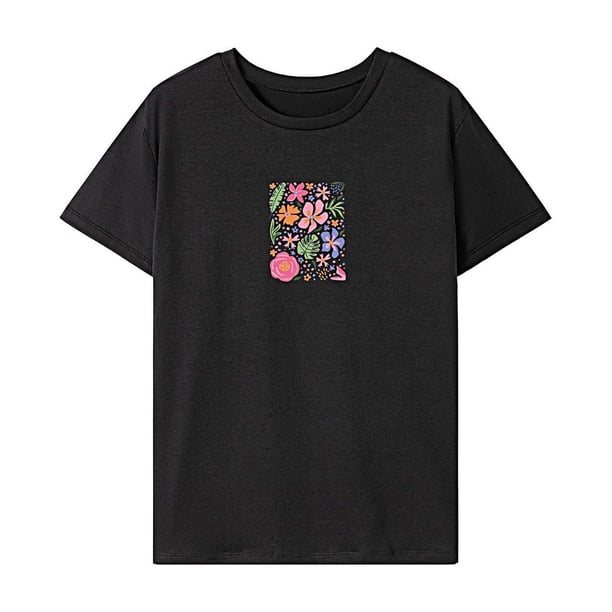 Camiseta para mujer, camiseta suave de verano con cuello redondo y estilo para ir de compras a la oficina XL