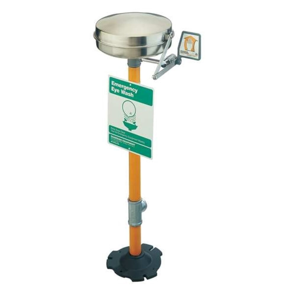 Plumbed Eyewash, Floor Mount, Plumbed, 38 in H., 16 in W G1825BC