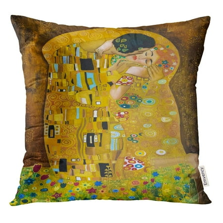 Batik Outdoor Pillows STOAG Brown Klimt Inspired Abstract Batik Painting Grounds of Gustav Purple Throw Pillowcase Cushion Case Cover 16x16 inch ()