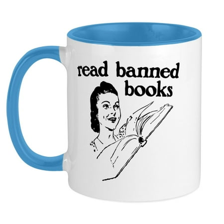

CafePress - Read Banned Books Mug - Ceramic Coffee Tea Novelty Mug Cup 11 oz