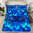 thumbnail image 2 of Homewish Pixelated Miners 3pcs Twin Sheet Sets For Boys Girls,Abstract Ombre Gamer Twin Fitted Sheet,Video Game Breathable Flat Sheet,Microfiber Bedroom Decor, 2 of 7