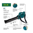 thumbnail image 6 of 21V Brushless Leaf Blower, 460 CFM And 120 MPH Electric Air Blower, Dust Sweeper Garden Tools For 18V Battery, 6 of 7