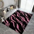 thumbnail image 2 of Black Pink Stripes Simple Area Rugs, Trendy Creative Art Living Room Indoor Non-Slip Kids Rug, Machine Washable Breathable Durable Carpet for Living Room Study Dining Decor Mat 3x5ft, 2 of 7