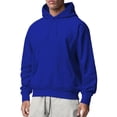 thumbnail image 1 of Innerwin Sweatshirts Drawstring Men's Hoodies Fall Solid Color Thick Hooded Sweatshirt Royal Blue L, 1 of 3