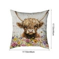 thumbnail image 3 of Uutvery Highland Cow Print Pillow Cover, 18x18 Inch Soft Plush Cozy Cushion with Cattle Design, Charming Farmhouse Decor for Bedroom and Sofa, Comfortable and Inviting Accent, 3 of 7