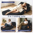thumbnail image 3 of Venuezy 3-in-1 Folding Bean Bag Chair for Adults, Convertible Sofa Bed with Memory Foam, Corduroy Lounge Chair with Pockets & Leather Handle, No Assembly Needed, Washable Cover, 3 of 9