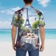 thumbnail image 4 of Balery Parisian Cafe With Eiffel Camisas hawaianas de manga corta para hombre, camisas playeras de corte holgado, camisas de vacaciones con botones,Large, 4 of 7