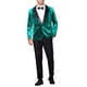 thumbnail image 2 of BLAZERS DE VELVET PICO DE LAPEL ARGYLE DE HOMBRE INSPIRE CHIC CON UN BOTÓN BRILLANTE M VERDE, 2 of 4