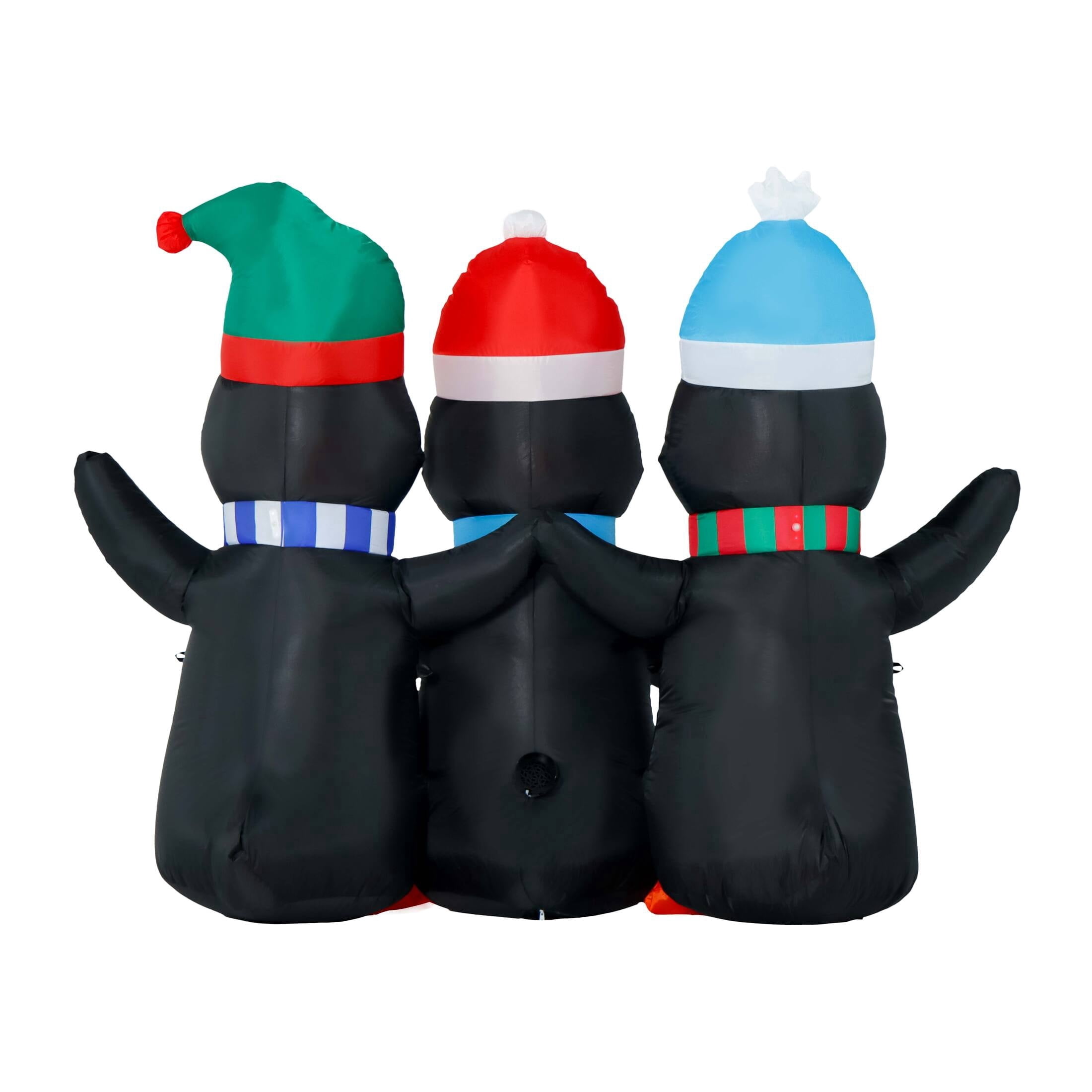 Multicolor Penguin Carolers Christmas Airblown Yard Inflatable, 6', by Holiday Time