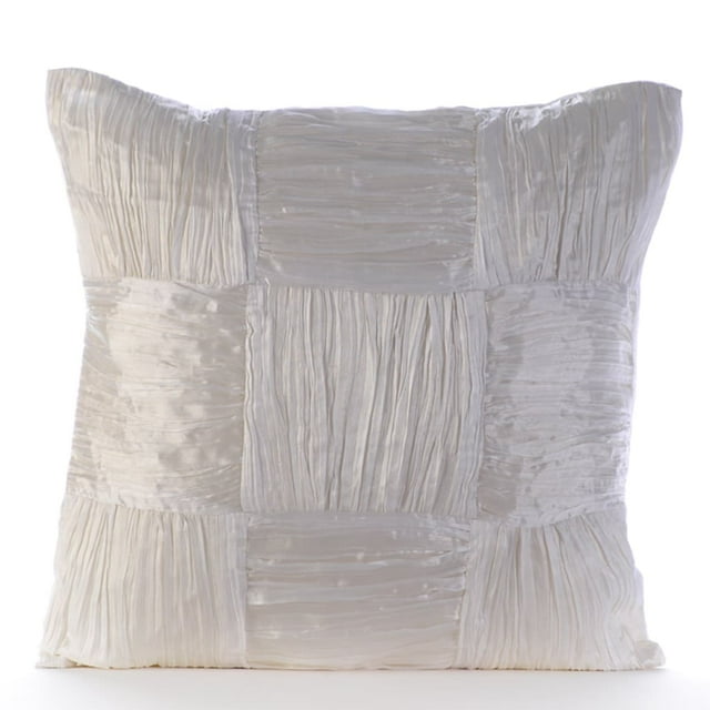 Housse d'Oreiller, Housse d'Oreiller Blanche 18x18 Pouces (45x45 cm), Housses de Coussin Blanches de Designer, Housse d'Oreillers Uni Écrasé, Housse d'Oreillers Carrée en Soie Écrasée, Patchwork - Pure Dreams