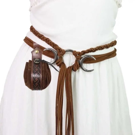 LILIYA Renaissance Belt Set Waist Knotted Rope Belt with Detachable Purse for Renaissant and Outfit Belt Pouch 2026
