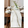 thumbnail image 2 of Hokiten Table Runners 36 Inches Long Dress Scarves, Marble Farmhouse Kitchen/Dining Table Runner, Short Coffee Tablerunners, Grey Golden Crack Minimalistic Abstract 13x36 Inch, 2 of 7