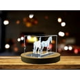 thumbnail image 3 of Elegant Mustang Horse 3D Engraved Crystal Sculpture, 3 of 7