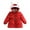Red, variant on Girls Rabbit Ear Hooded Puffer Jacket, Korean Style Thick Warm Winter Coat with Faux Fur Trim, Lightweight Quilted Insulated Outerwear for Cold Weather Protection Red