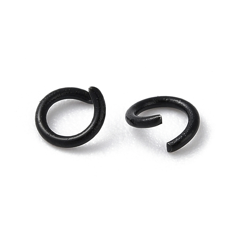 500pcs Ion Plating(IP) 304 Stainless Steel Open Jump Rings Black 20 Gauge 6x0.8mm