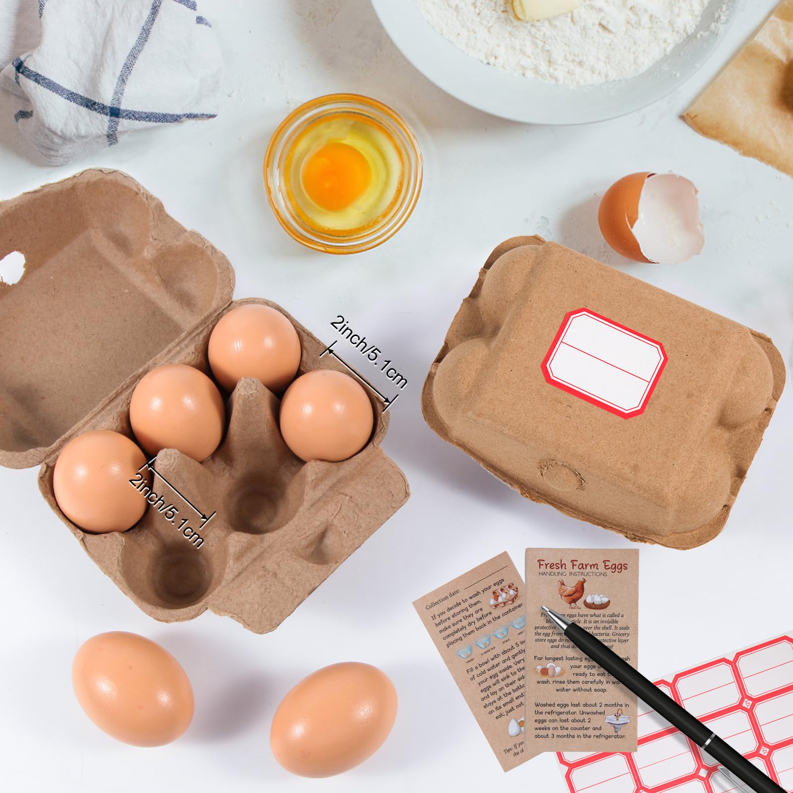40 Pack Half Dozen Egg Cartons, Heavy-Duty Paper Pulp Egg Containers, Reble and Biodegradable, Perfect for Small Farms and Homesteaders