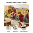 thumbnail image 4 of Sunflowers Couch Cover, Retro Flower Barn Doors Butterfly Farmhouse Brown Sofa Cover Blanket for 2 Seat Cushion, Sectional Sofa Slipcover Furniture Protector for Living Room Bedroom 71''x102'', 4 of 9