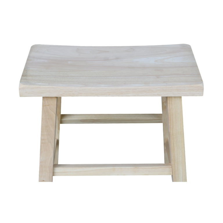 International Concepts Unfinished Solid Wood Backless 18 in. High