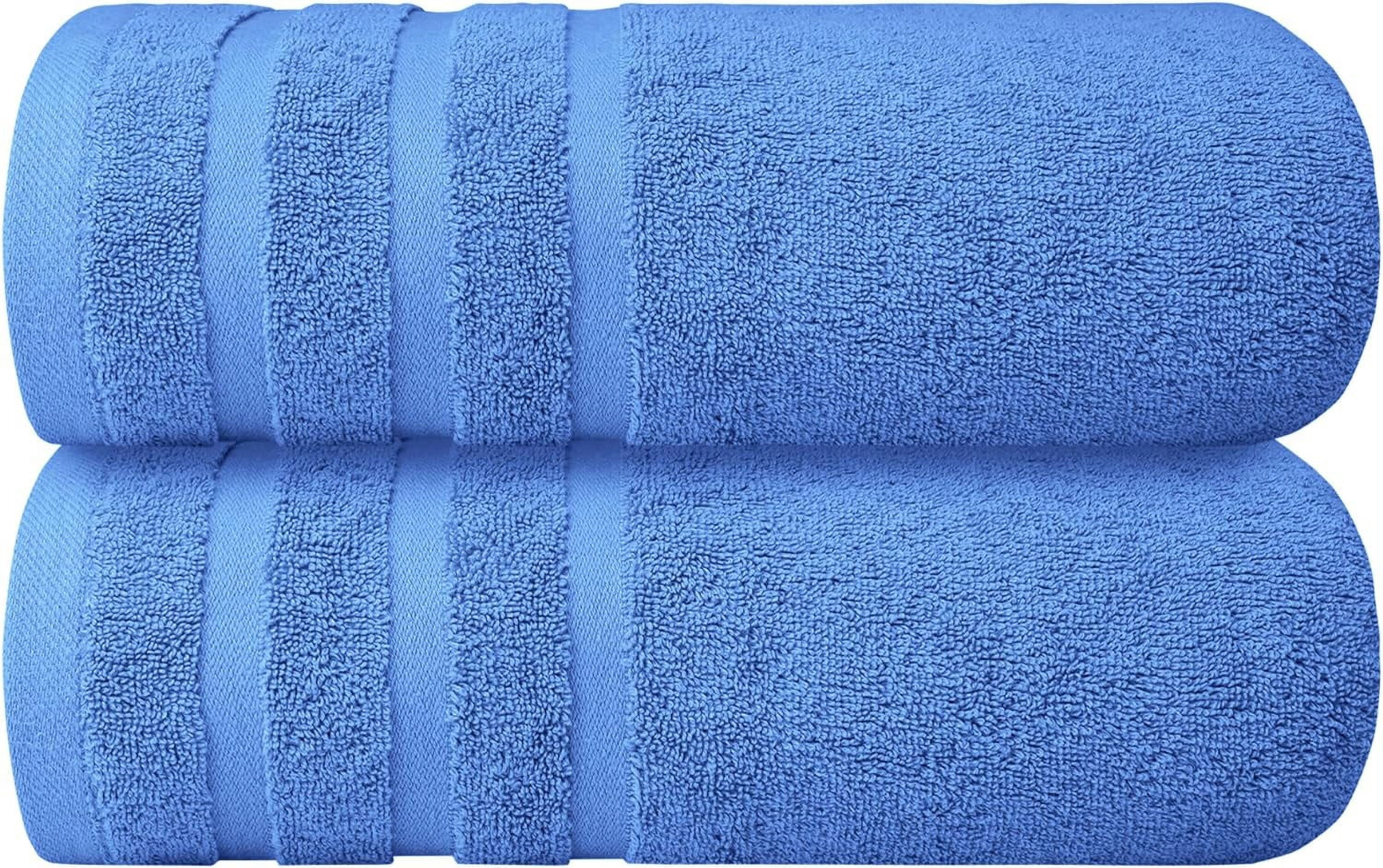 Infinitee Xclusives Premium Eloquent Blue Bath Towels - Pack of 2 - 27 x 54 inches.