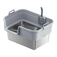 thumbnail image 2 of EHJRE Large Cat Litter Box Litter Pan Heightening, Semi Enclosed for Small Large Cats High Sided Sturdy, Anti Splashing, Cat Toilet Light Gray, 2 of 8
