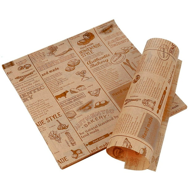 AMERTEER 100pcs Deli Wax Greaseproof Paper Sheets for Baking Air Fryer