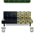 thumbnail image 5 of SCRAWLGOD St Patrick's Leaf Print Armless Couch Slipcover Soft Stretch Furniture Protector Checkerboard Print Washable Sofa Cover with Elastic Bottom for Pets, 5 of 9