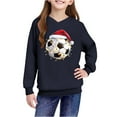 thumbnail image 4 of Lorytime Christmas Girls Sweatshirts for Kids Girls Boys Santa Hat Hoodies Long Sleeve Tops Drop Shoulder Pullover, 4 of 4