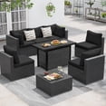 thumbnail image 5 of FLASHLUMI Stretch Outdoor Patio Sofa Cushion Covers, Elastic Full Wrapped Seat Cushion Slipcovers, Machine Washable Anti-Pilling Furniture Protector Covers, Black, 8 Pack, 5 of 6