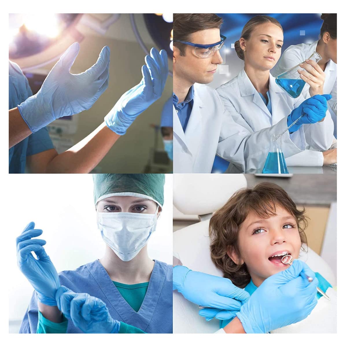 Humitech Disposable Vinyl Gloves, Medium Glove, Medical Exam Grade, Latex Free & Powder Free, 1000 Count Case, Blue
