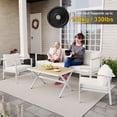 thumbnail image 6 of Aluminum Patio Furniture Set with Slim Armrests,5 Seat Modern Outdoor Conversation Set with Cushions and Coffee Table,Metal Patio Sofa Set White, 6 of 11
